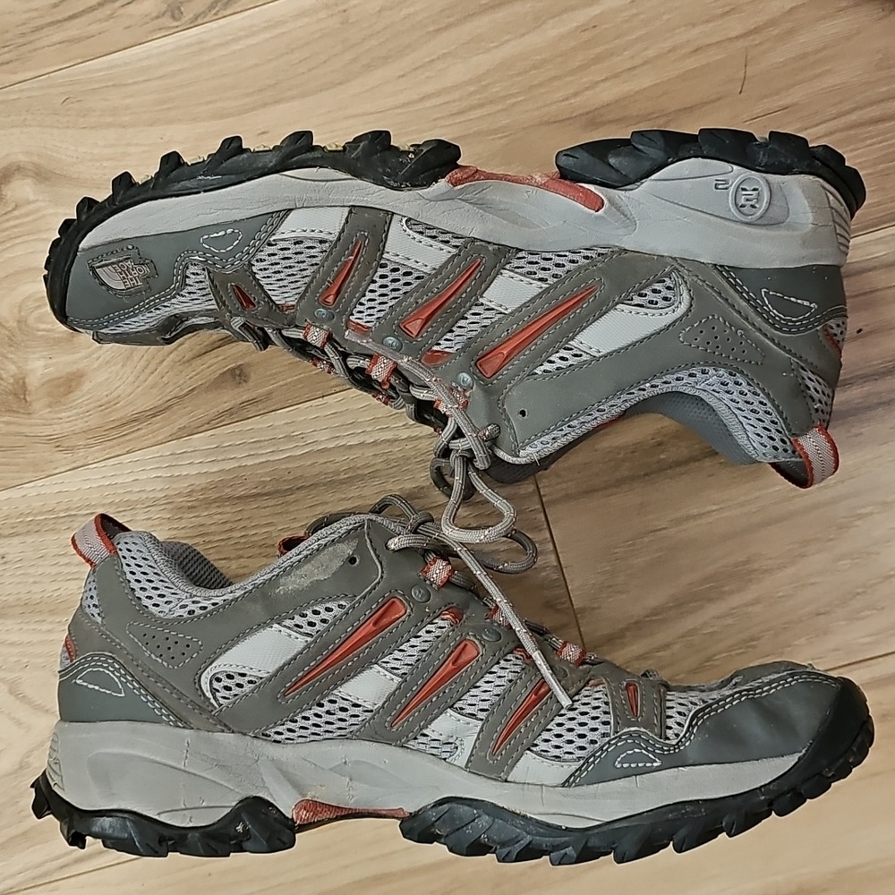 The North Face Men's Gray and Orange Athletic Trail Shoes